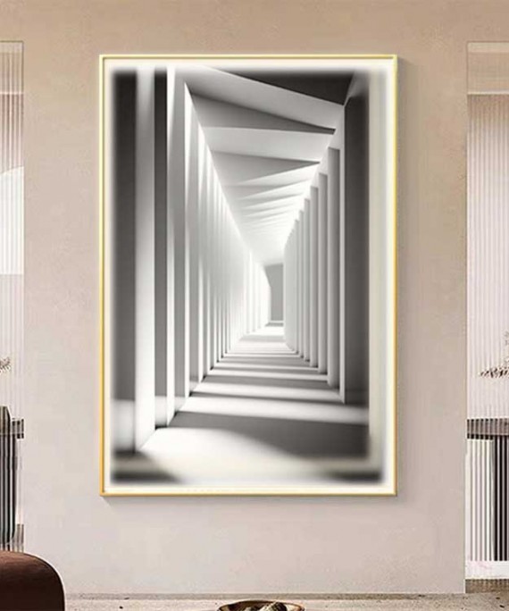 Black Frame 80*120 Cm Black 3D Efeect Crytsall Porsalein Painting With Led Light